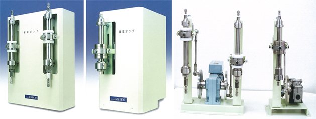 AKICO製 卓上型循環ポンプ。往復動式ピストンによる高圧流体の循環